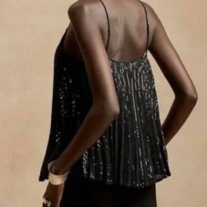 BNWT Banana Republic Pleated Sequin Trapeze Top!